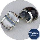 Silver Edge Napkin Ring - Tiger Cowrie (2 Pack)